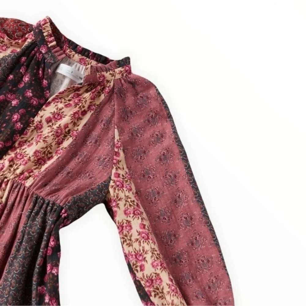 ZARA Kids | Maroon | PATCHWORK DRESS - Picture 4 of 6